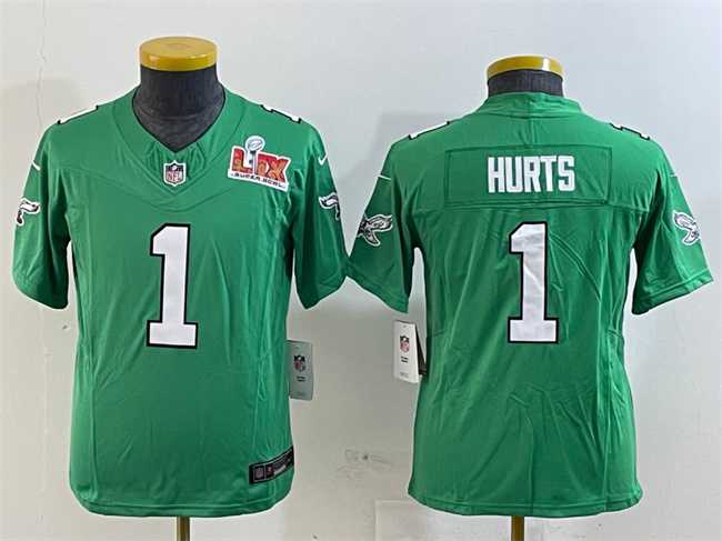 Youth Philadelphia Eagles #1 Jalen Hurts Green 2025 Super Bowl LIX Patch F.U.S.E. Throwback Vapor Untouchable Limited Stitched Jersey,We sell and wholesale Youth Philadelphia Eagles #1 Jalen Hurts Green 2025 Super Bowl LIX Patch F.U.S.E. Throwback Vapor Untouchable Limited Stitched Jersey on line form chian!
